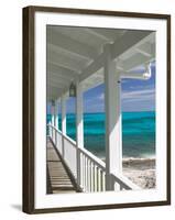 Porch View of the Atlantic Ocean, Loyalist Cays, Abacos, Bahamas-Walter Bibikow-Framed Premium Photographic Print