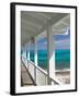 Porch View of the Atlantic Ocean, Loyalist Cays, Abacos, Bahamas-Walter Bibikow-Framed Premium Photographic Print