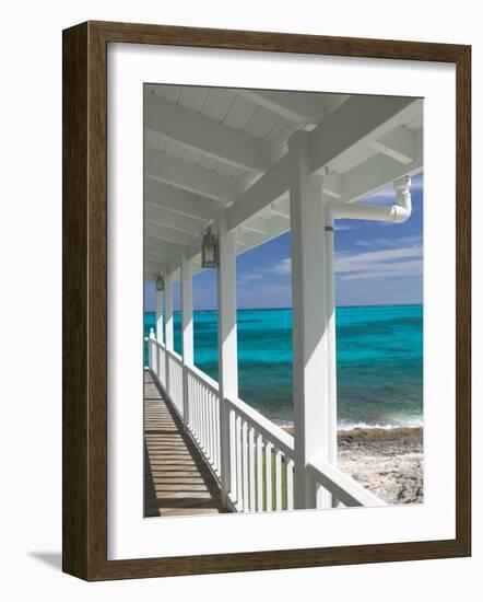 Porch View of the Atlantic Ocean, Loyalist Cays, Abacos, Bahamas-Walter Bibikow-Framed Photographic Print