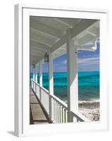 Porch View of the Atlantic Ocean, Loyalist Cays, Abacos, Bahamas-Walter Bibikow-Framed Photographic Print