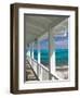 Porch View of the Atlantic Ocean, Loyalist Cays, Abacos, Bahamas-Walter Bibikow-Framed Premium Photographic Print