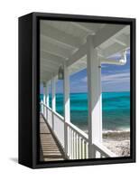 Porch View of the Atlantic Ocean, Loyalist Cays, Abacos, Bahamas-Walter Bibikow-Framed Stretched Canvas