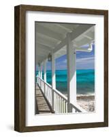 Porch View of the Atlantic Ocean, Loyalist Cays, Abacos, Bahamas-Walter Bibikow-Framed Photographic Print