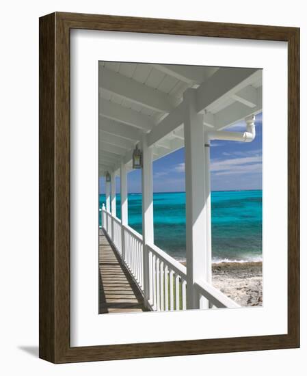 Porch View of the Atlantic Ocean, Loyalist Cays, Abacos, Bahamas-Walter Bibikow-Framed Photographic Print