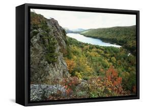 Porcupine Mountains Wilderness State Park in Autumn, Michigan, USA-Larry Michael-Framed Stretched Canvas