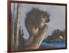 Porcupine on Stump-null-Framed Art Print