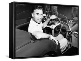 Porfirio Rubirosa at the Wheel of His Italian Race Car, a $17,000 Ferrari Mondial-null-Framed Stretched Canvas