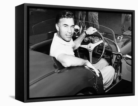 Porfirio Rubirosa at the Wheel of His Italian Race Car, a $17,000 Ferrari Mondial-null-Framed Stretched Canvas