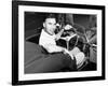 Porfirio Rubirosa at the Wheel of His Italian Race Car, a $17,000 Ferrari Mondial-null-Framed Photo