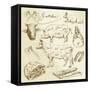 Pork and Beef Cuts - Hand Drawn Set-canicula-Framed Stretched Canvas