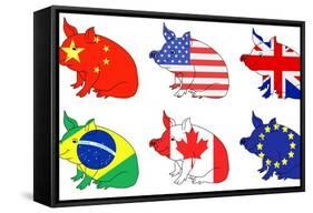 Pork Producing Countries-darrenwhi-Framed Stretched Canvas