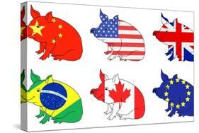 Pork Producing Countries-darrenwhi-Stretched Canvas