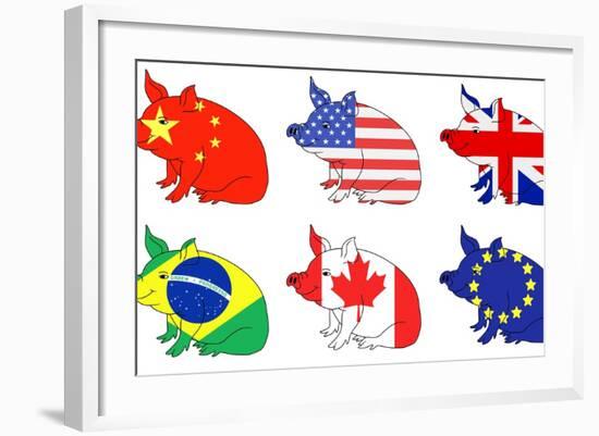 Pork Producing Countries-darrenwhi-Framed Art Print