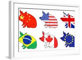 Pork Producing Countries-darrenwhi-Framed Art Print