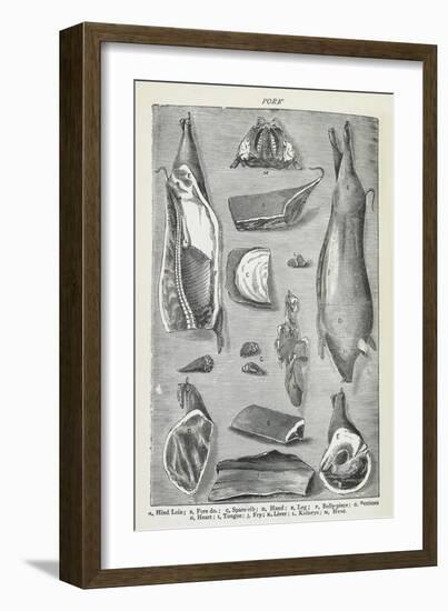 Pork. Various Joints and Cuts Of Pork-Isabella Beeton-Framed Giclee Print