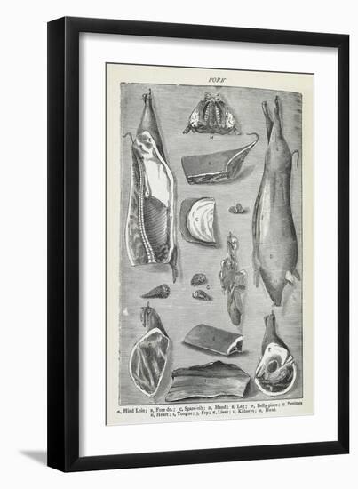 Pork. Various Joints and Cuts Of Pork-Isabella Beeton-Framed Giclee Print