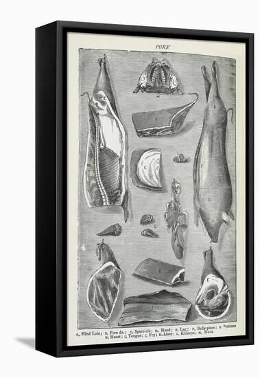 Pork. Various Joints and Cuts Of Pork-Isabella Beeton-Framed Stretched Canvas