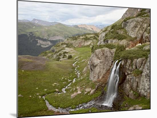 Porphyry Basin and Waterfall, San Juan National Forest, Colorado, USA-James Hager-Mounted Photographic Print