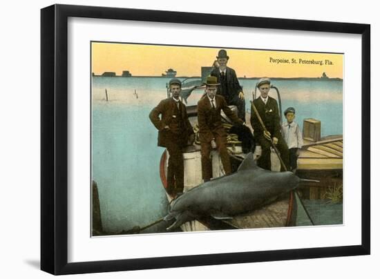 Porpoise on Boat, St. Petersburg, Florida-null-Framed Art Print