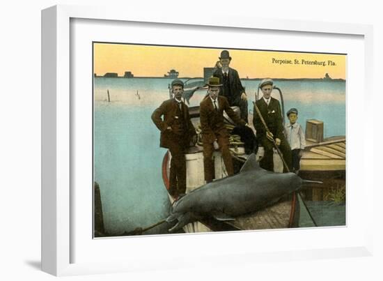 Porpoise on Boat, St. Petersburg, Florida-null-Framed Art Print