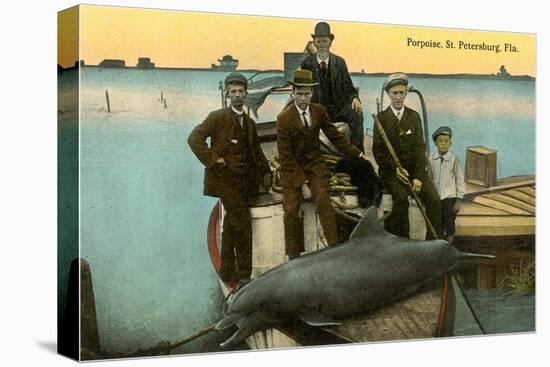 Porpoise on Boat, St. Petersburg, Florida-null-Stretched Canvas