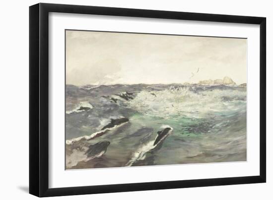 Porpoises Chasing Mackerel-Charles Napier Hemy-Framed Giclee Print