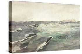 Porpoises Chasing Mackerel-Charles Napier Hemy-Stretched Canvas