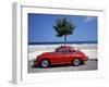 Porsche 356 on the Beach, Altea, Alicante, Costa Blanca, Spain-Walter Bibikow-Framed Premium Photographic Print