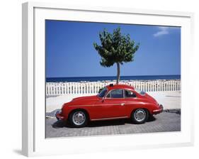 Porsche 356 on the Beach, Altea, Alicante, Costa Blanca, Spain-Walter Bibikow-Framed Photographic Print