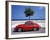 Porsche 356 on the Beach, Altea, Alicante, Costa Blanca, Spain-Walter Bibikow-Framed Photographic Print