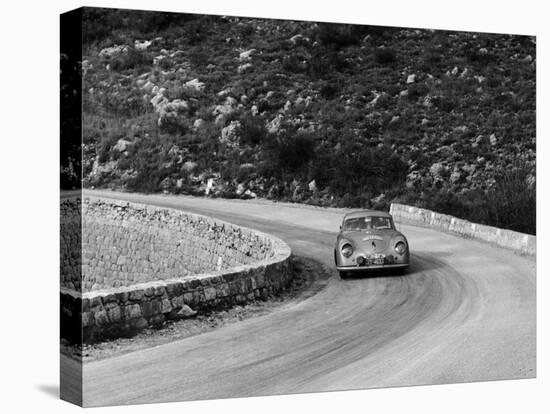 Porsche 356 Taking a Corner in the Monte Carlo Rally, 1954-null-Stretched Canvas