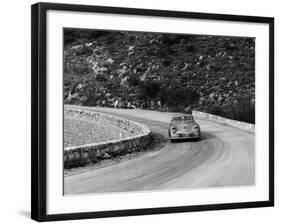 Porsche 356 Taking a Corner in the Monte Carlo Rally, 1954-null-Framed Photographic Print