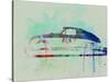 Porsche 356 Watercolor-NaxArt-Stretched Canvas