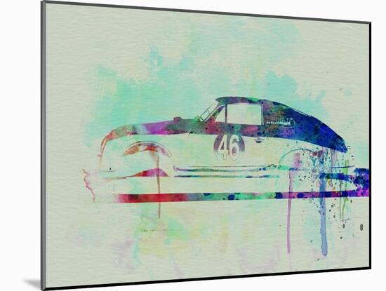 Porsche 356 Watercolor-NaxArt-Mounted Art Print