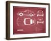 Porsche 356C-Maroon-Mark Rogan-Framed Art Print