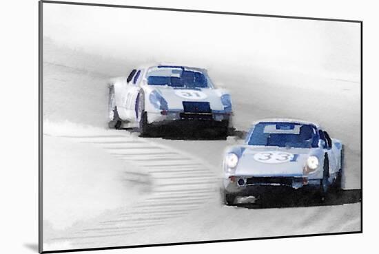 Porsche 904 Racing Watercolor-NaxArt-Mounted Art Print