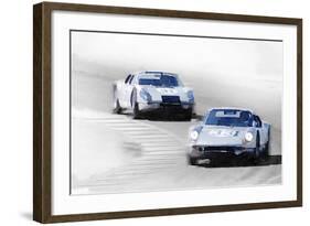 Porsche 904 Racing Watercolor-NaxArt-Framed Art Print