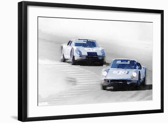 Porsche 904 Racing Watercolor-NaxArt-Framed Art Print