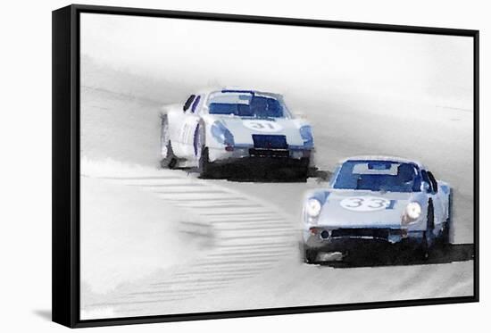 Porsche 904 Racing Watercolor-NaxArt-Framed Stretched Canvas