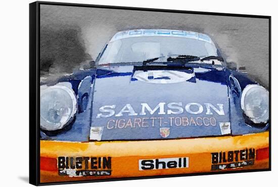 Porsche 911 Front End Watercolor-NaxArt-Framed Stretched Canvas