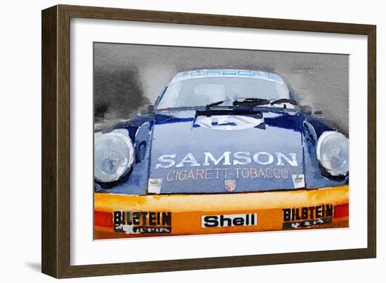 Porsche 911 Front End Watercolor-NaxArt-Framed Art Print