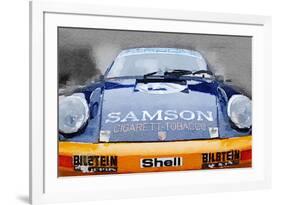 Porsche 911 Front End Watercolor-NaxArt-Framed Art Print