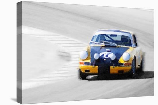 Porsche 911 on Race Track Watercolor-NaxArt-Stretched Canvas