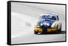 Porsche 911 on Race Track Watercolor-NaxArt-Framed Stretched Canvas