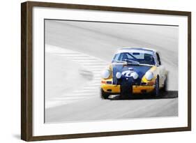 Porsche 911 on Race Track Watercolor-NaxArt-Framed Art Print