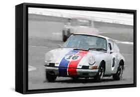 Porsche 911 Race in Monterey Watercolor-NaxArt-Framed Stretched Canvas