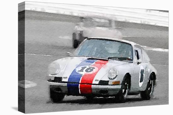 Porsche 911 Race in Monterey Watercolor-NaxArt-Stretched Canvas