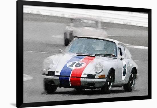 Porsche 911 Race in Monterey Watercolor-NaxArt-Framed Art Print