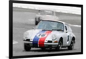 Porsche 911 Race in Monterey Watercolor-NaxArt-Framed Art Print