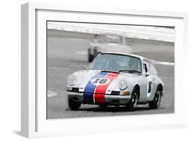 Porsche 911 Race in Monterey Watercolor-NaxArt-Framed Art Print